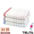 【TELITA】台灣製 純棉日本大和抗菌防臭彩條毛巾-12條組(純棉 抑菌除臭)