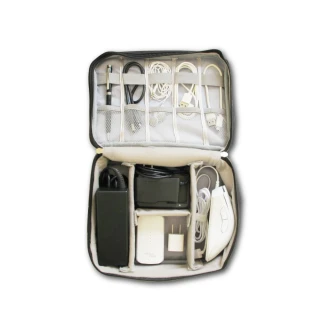 【Travel Season】韓版3C配件防水充電線收納包-黑色(滑鼠相機手機電源線USB/收納袋可放旅行箱登機箱)