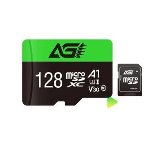 【AGI 亞奇雷】microSDXC  UHS-I  V30 128G 記憶卡 符合Android最新系統速度要求(Made in Taiwan)