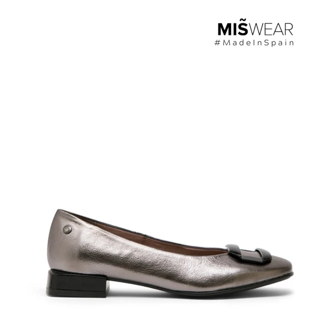 MISWEAR 銀灰色真皮低跟娃娃鞋(歐美精緻休閒時尚)評價