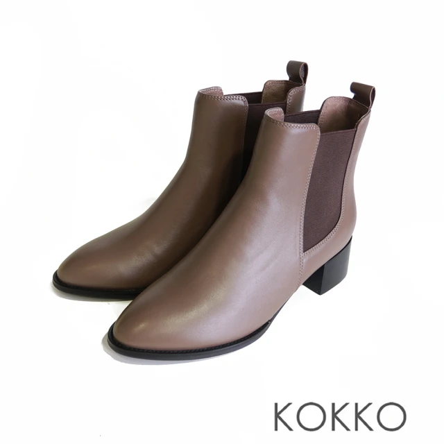 KOKKO 集團 俐落率性側鬆緊切爾西靴(駝色)