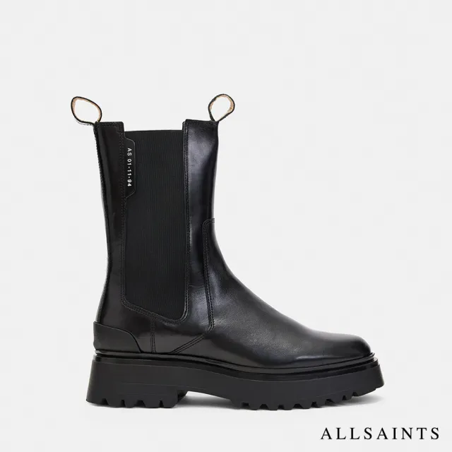 【ALLSAINTS】AMBER 切爾西牛皮短靴Black WF582X