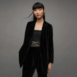 【ALLSAINTS】ALEIDA 天鵝絨西裝外套Black WT025Z(舒適版型)