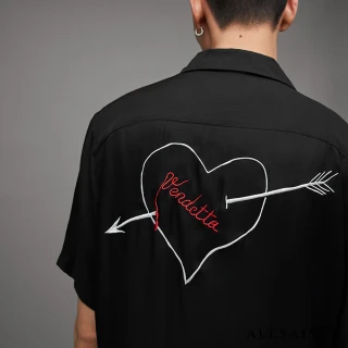 【ALLSAINTS】VENDETTA 短袖夏威夷印花襯衫Jet Black MS064Z(舒適版型)
