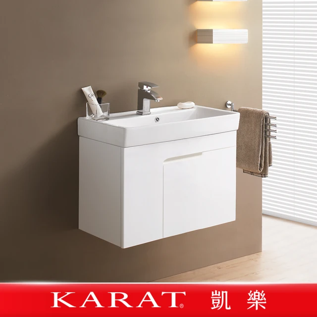 【KARAT 凱樂】米萊簡約 72公分-防水浴櫃(面盆浴櫃/PVC發泡板/鉸鏈不生鏽)