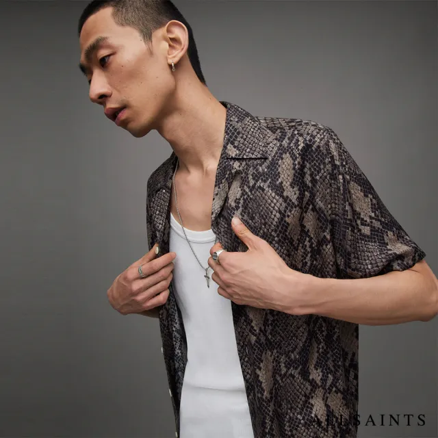 【ALLSAINTS】RATTLE 短袖夏威夷印花襯衫Black MS059Z(舒適版型)