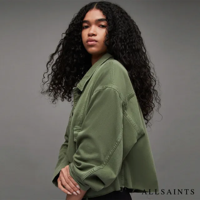 【ALLSAINTS】MORA 短版襯衫Khaki Green WO053Z(寬鬆版型)