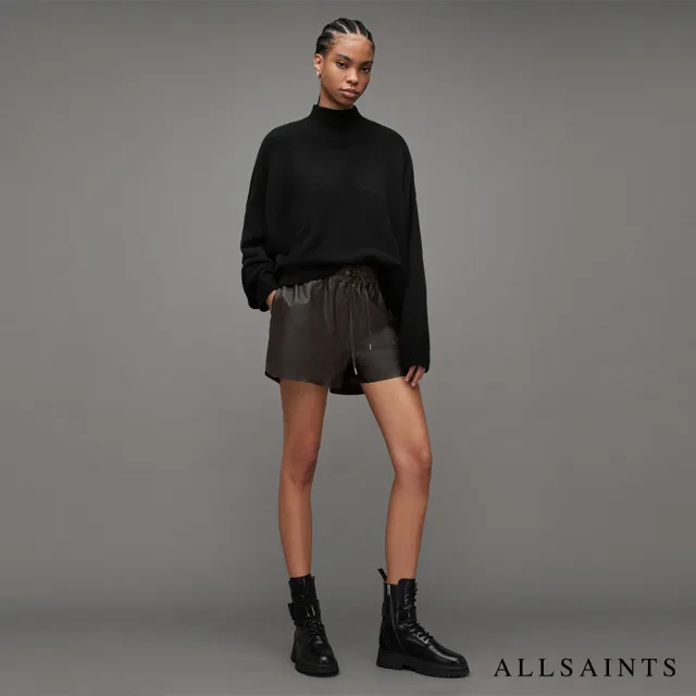 【ALLSAINTS】SHANA 羊皮鬆緊短褲Military Green WL075W(修身版型)