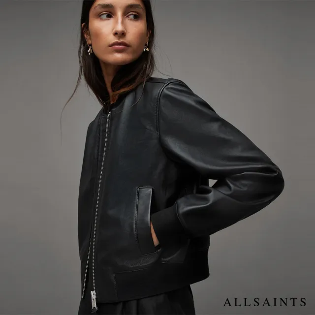 【ALLSAINTS】ORTEN 羊皮飛行員外套Black W072LB(常規版型)