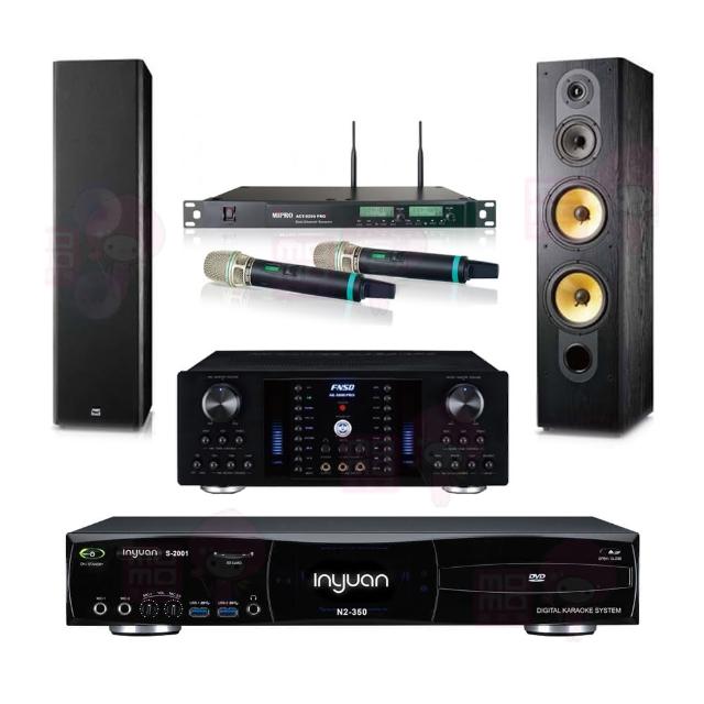 【音圓】S-2001 N2-350+AK-8800 PRO+ACT-8299PRO++FNSD SD-803N(點歌機4TB+擴大機+無線麥克風+喇叭)