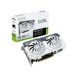 【ASUS 華碩】DUAL-RTX4060-O8G-WHITE 顯示卡+華碩 SDRW-08D2S-U 白 外接燒錄器