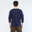 【JEEP】男裝 山岳圖騰印花長袖POLO衫(深藍)