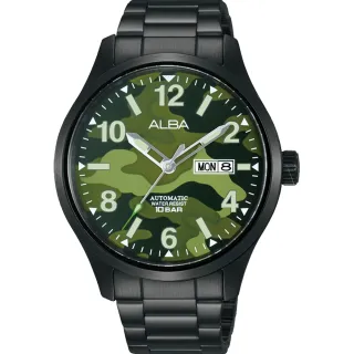 【ALBA】雅柏官方授權A1 男 迷彩風鋼帶機械腕錶-42mm(AL4313X1)