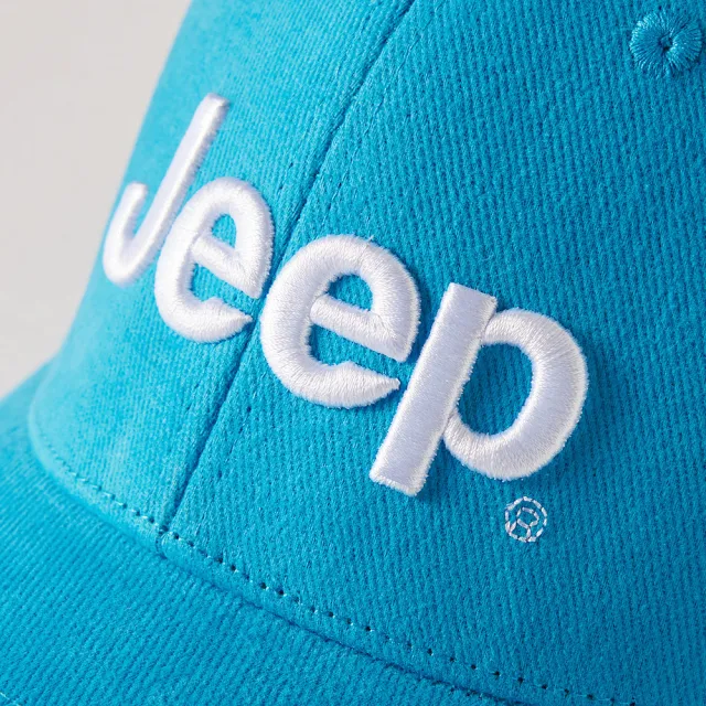 【JEEP】品牌LOGO刺繡休閒棒球帽(藍)