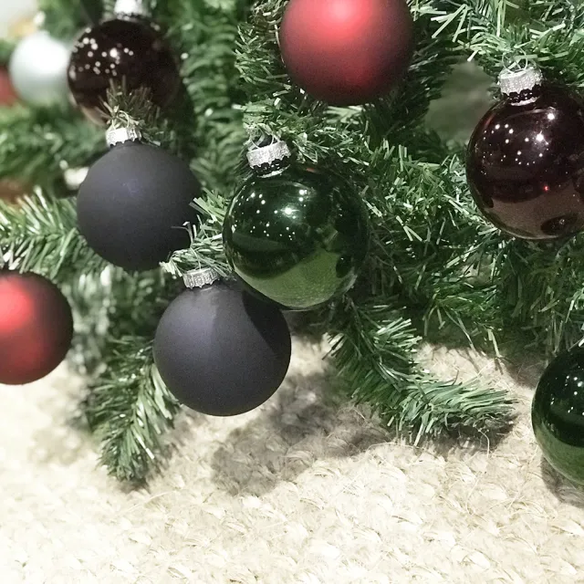 【YU Living 信歐傢居】玻璃聖誕裝飾球16件組(8件一盒.16個二盒/藍綠色/聖誕樹吊飾 擺飾 掛件)