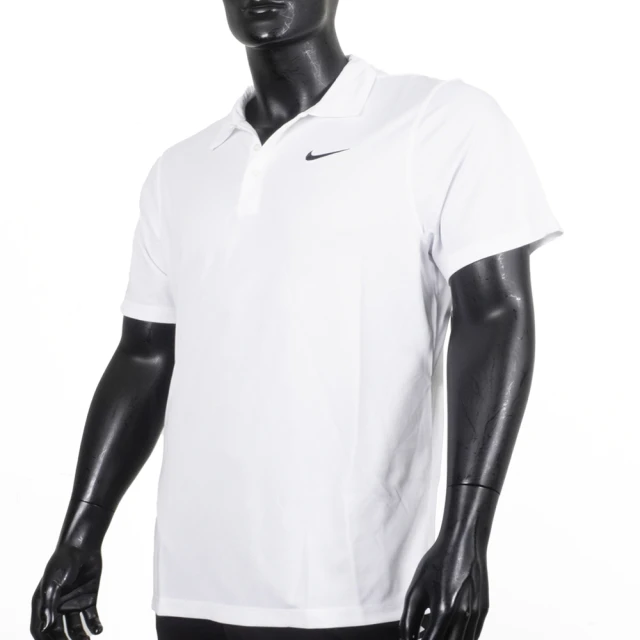 【NIKE 耐吉】男 POLO衫 短袖 上衣 運動 休閒 高爾夫球 網球 吸濕排汗 舒適 透氣 白(APS080-100)