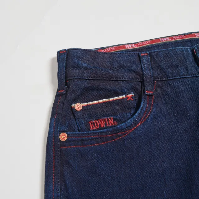 【EDWIN】女裝 東京紅360°迦績彈力機能錐形牛仔褲(原藍色)