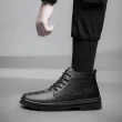【ANSEL】真皮馬丁靴 鱷魚皮紋馬丁靴/真皮時尚鱷魚皮紋設計百搭潮流馬丁靴-男鞋(黑)