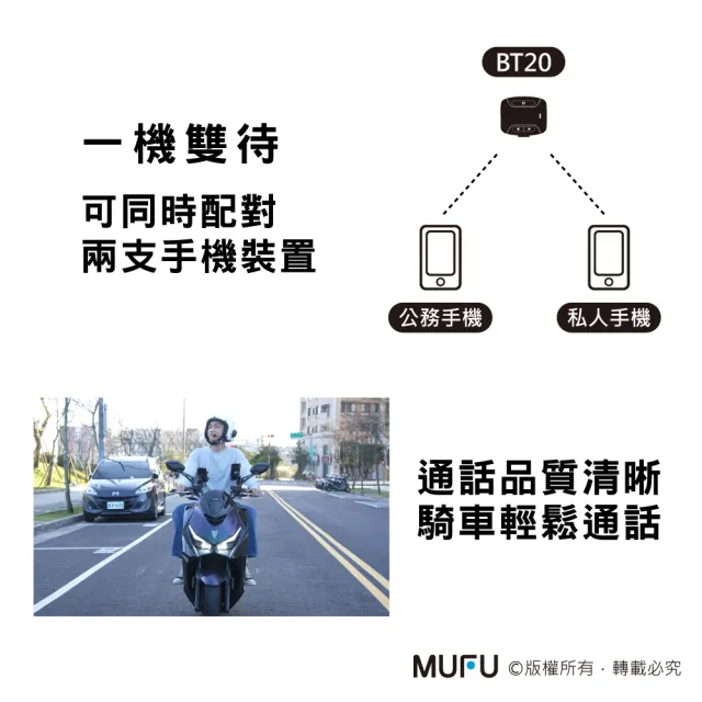 【MUFU】安全帽藍牙耳機BT20享樂機(劇院級音質)