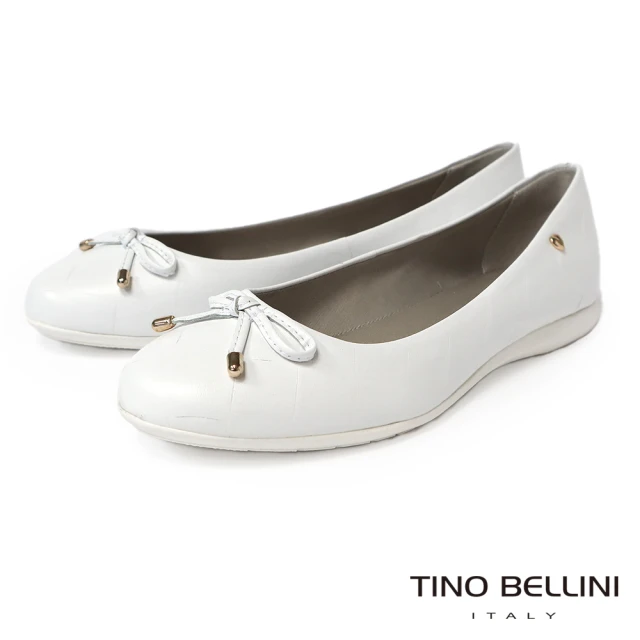 TINO BELLINI 貝里尼 巴西進口菱格紋芭蕾舞鞋FSBT013(白色)