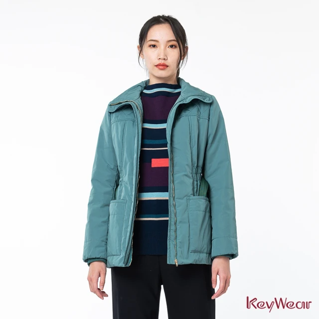 KeyWear 奇威名品 時尚千鳥格羊毛外套(紅色)優惠推薦