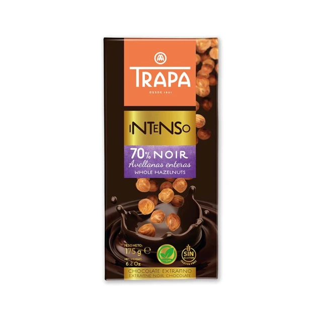 【西班牙Trapa】整顆榛果70%黑巧克力175g