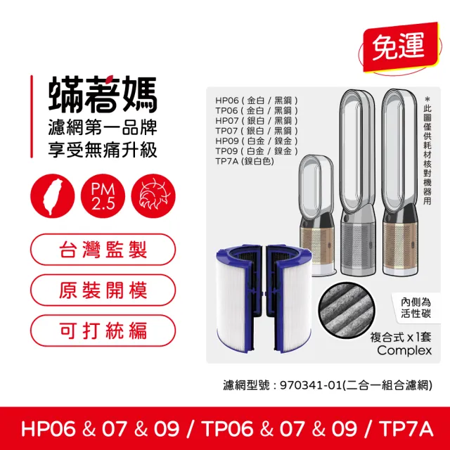 【蟎著媽】濾網(適用 戴森 Dyson TP06 TP07 TP09 HP06 HP07 HP09 空氣清淨機)