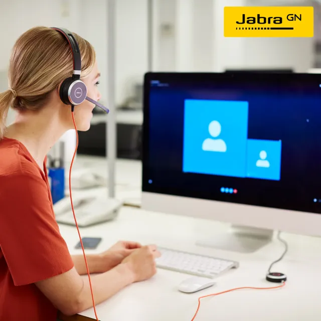 Jabra】Evolve 40 MS 商務耳機麥克風(Stereo 頭戴式立體聲耳機麥克風