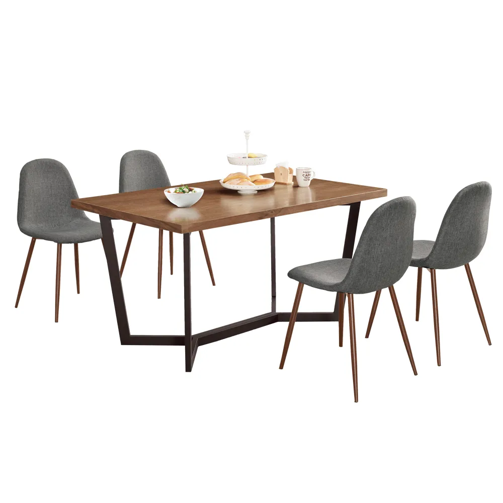【Hampton 漢汀堡】奧茲4.6尺餐桌椅組-1桌4椅-媞娜餐椅(餐桌椅/餐桌/桌子/餐椅/椅子)