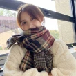【Jun Jun】英倫格子雙面花色保暖圍巾(兩色選)