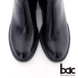 【bac】極簡約素面粗跟長靴(黑色)