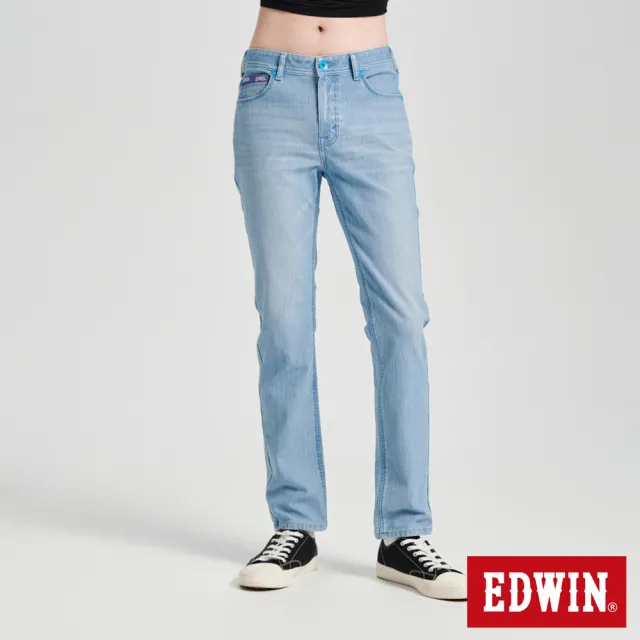 【EDWIN】男裝 JERSEYS迦績 急速窄管小直筒牛仔褲(拔淺藍)