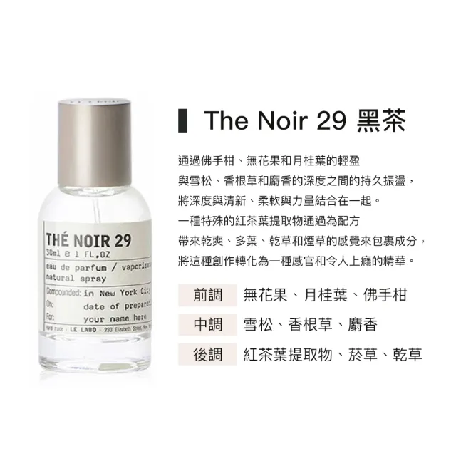 【Le Labo】淡香精 30ml 多款任選(國際航空版)