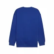 【PUMA】大學T Classics Cafe 寶藍 白 男款 長袖 上衣 寬鬆 內刷毛(625245-67)