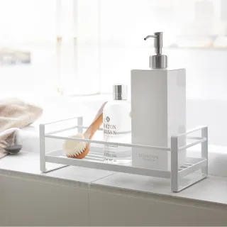 【YAMAZAKI】MIST瓶罐小物收納單層架-白(浴室收納/廚房收納) 