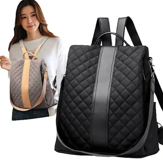 【89 zone】法式古典格紋簡約雙肩包 後背包 大容量 雙肩包 肩背包 電腦包 女生包包 學生書