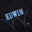 【EDWIN】男裝 W框線LOGO短袖T恤(黑色)