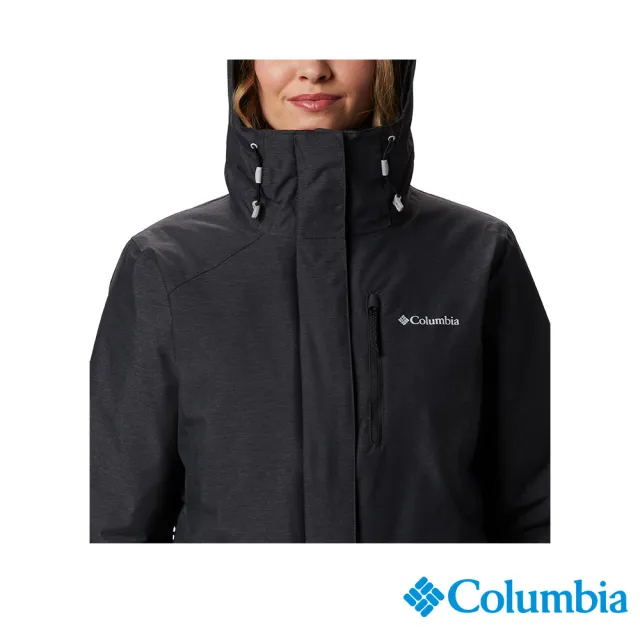 【Columbia 哥倫比亞 官方旗艦】女款-Whirlibird™Omni-TechOT防水鋁點保暖兩件式外套-黑色(UWR06350BK/HF)