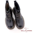 【CUMAR】溝紋底方頭綁帶厚底短靴(黑色)