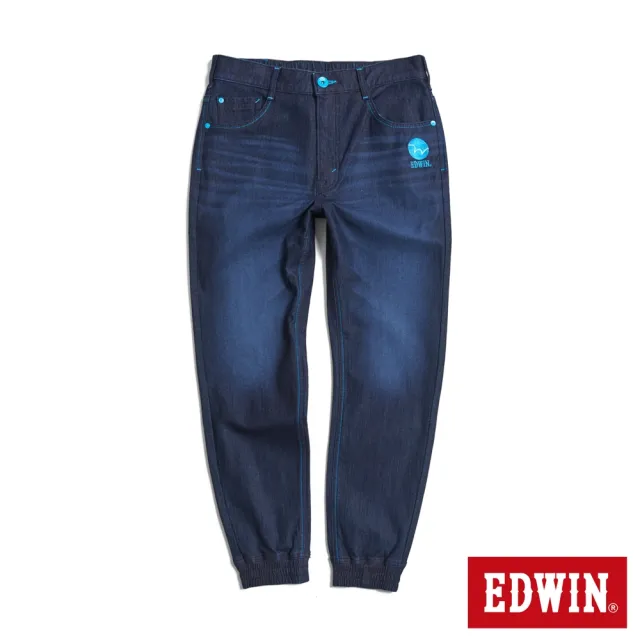 【EDWIN】男裝 EDGE x JERSEYS迦績 超彈力錐形束口牛仔褲(原藍磨)