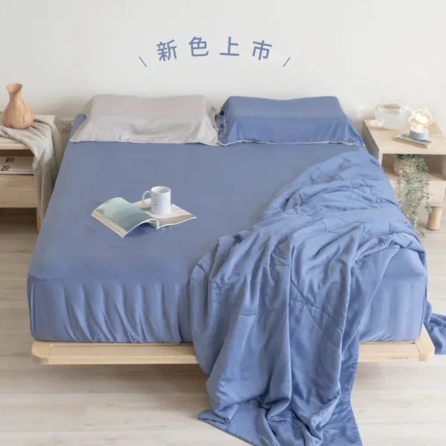 LoveFu 竹眠親膚床包-滑面夏夜藍x加大單人3.5尺(竹