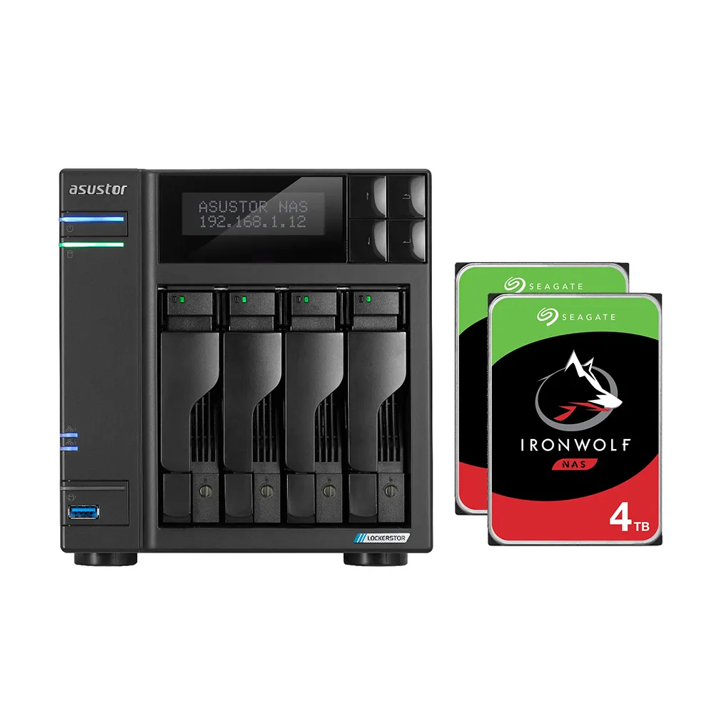 【ASUSTOR 華芸】搭希捷 4TB x2 ★ AS6704T 4Bay NAS 網路儲存伺服器