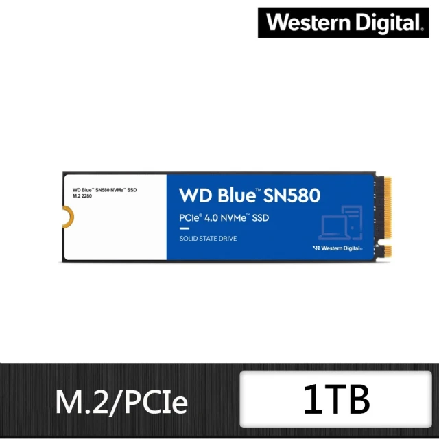 WD 威騰 藍標 SN580 1TB M.2 2280 PCIe Gen4 固態硬碟(WDS100T3B0E)
