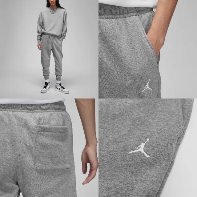【NIKE 耐吉】棉褲 Jordan Essentials 長褲 灰 褲子 男款 內磨毛 喬丹 飛人 刺繡(FJ7780-091)