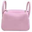 【Hermes 愛馬仕】Mini Lindy Bag 簡約低調奢華銀釦手提包兩用包(錦葵紫 18cm)