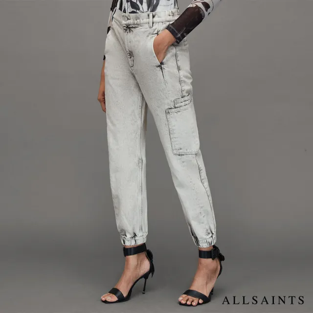 【ALLSAINTS】LEA 個性中腰水洗牛仔休閒長褲 WE004Z(常規版型)