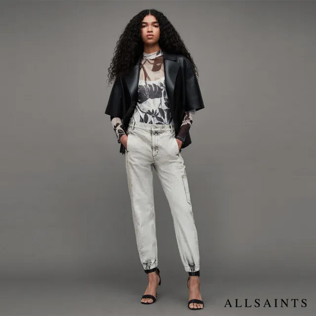 【ALLSAINTS】LEA 個性中腰水洗牛仔休閒長褲 WE004Z 雙11(常規版型)