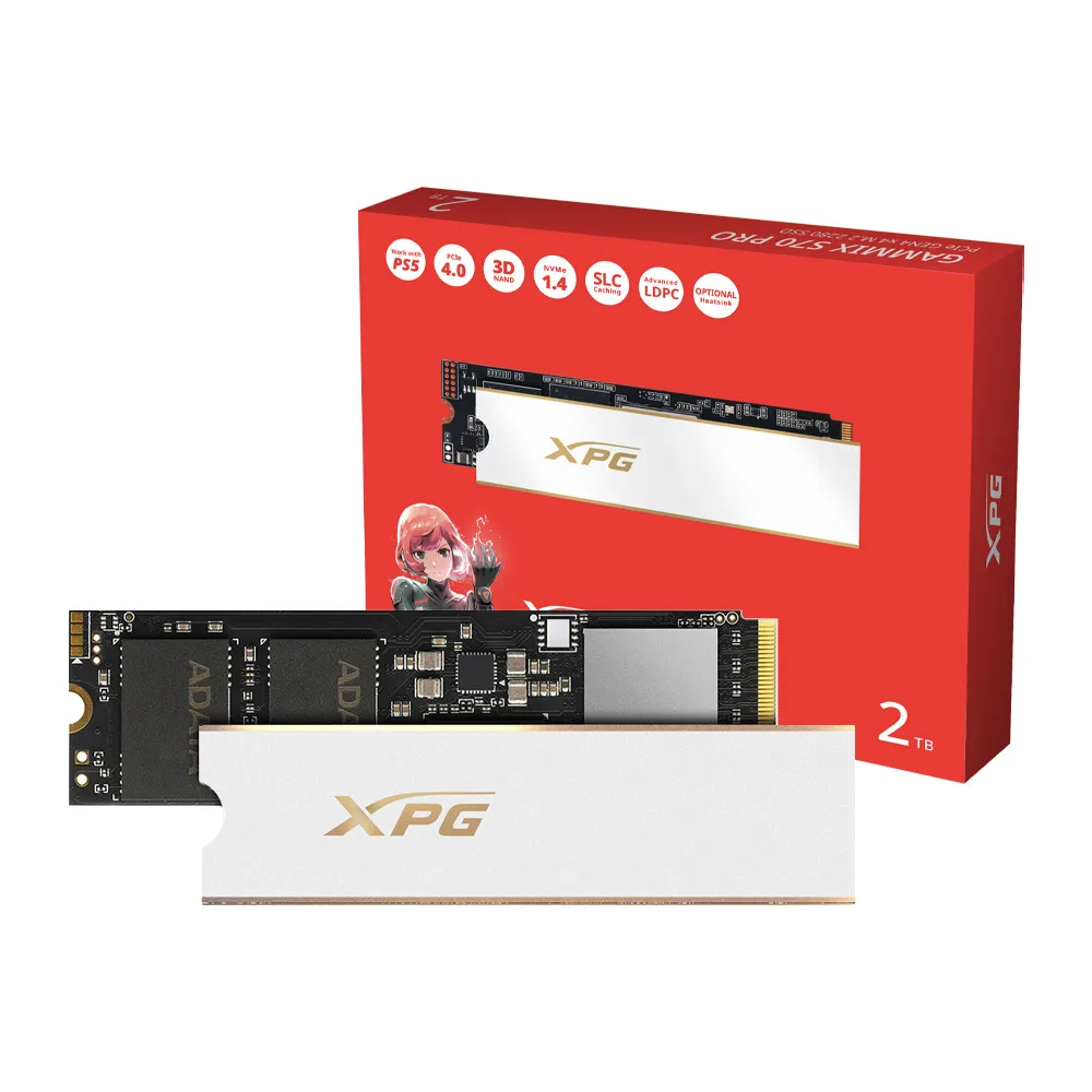 【ADATA 威剛】XPG GAMMIX S70 PRO 2TB [白]PCIe 4.0 M.2 2280固態硬碟/五年保