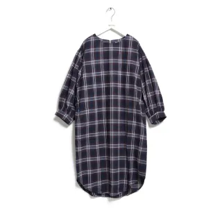 【SOMETHING】女裝 法蘭絨格紋長袖襯衫(咖啡色)
