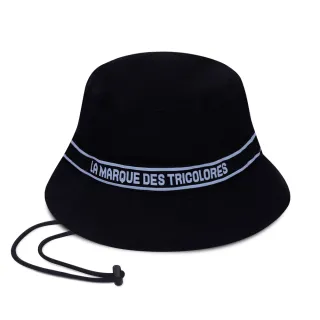 【LE COQ SPORTIF 公雞】高爾夫系列 男款黑色LOGO百搭可調式漁夫帽 QGS0K182